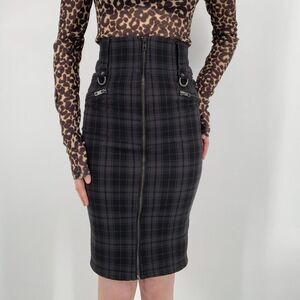 Killstar Women's Black and Grey Skirt